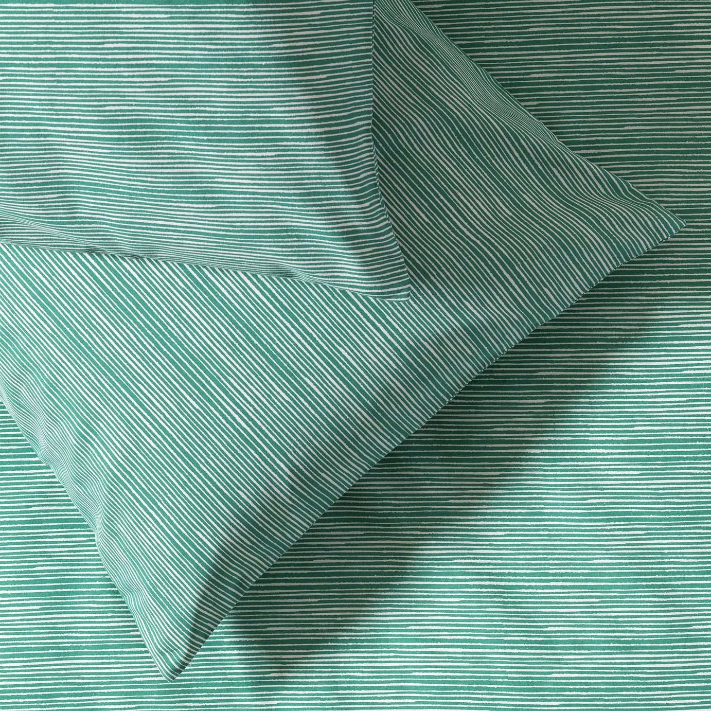 Argos Home Stockholm Stripe Teal Bedding Set - Single