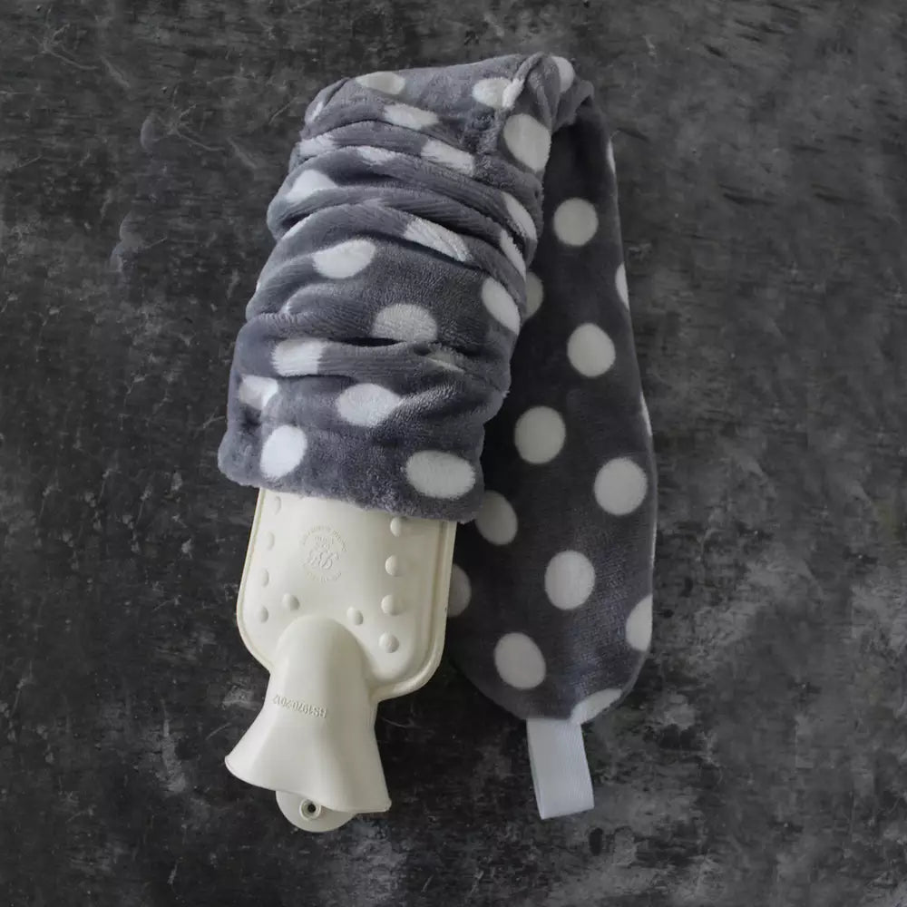 The Body Hot Water Bottle By YUYU – Grey Polka