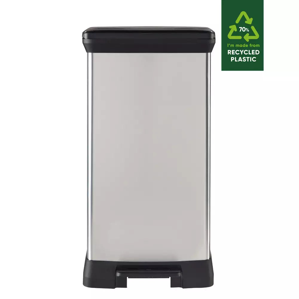 Curver 50 Litre Deco Pedal Bin - Silver