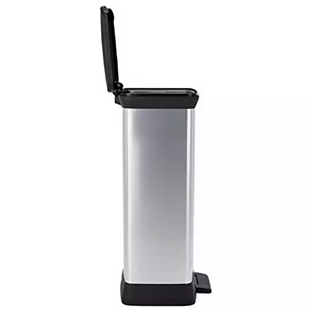 Curver 50 Litre Deco Pedal Bin - Silver
