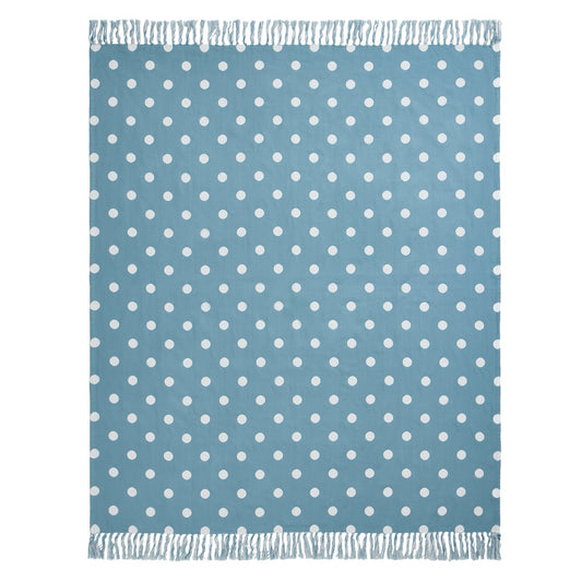 Argos Home Polka Dot Woven Throw - Blue - 150x125cm