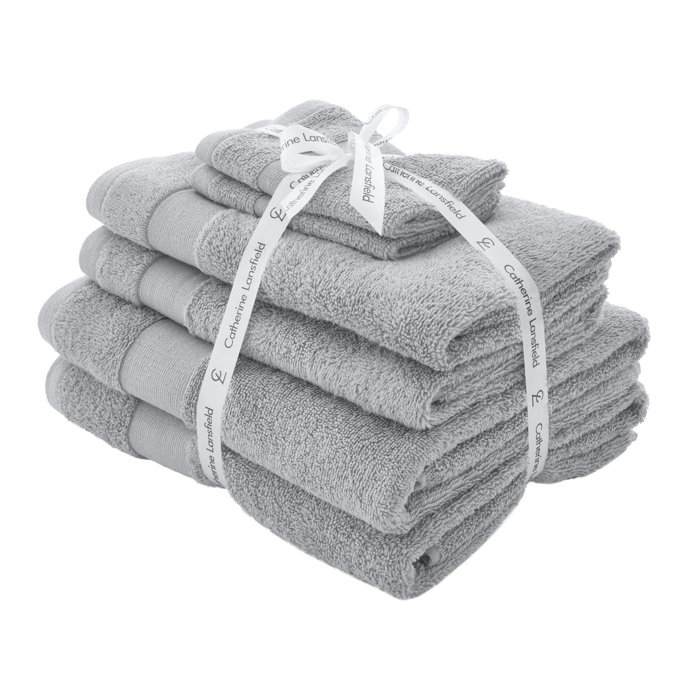 Catherine Lansfield Anti Bacterial Towel Bale - Silver
