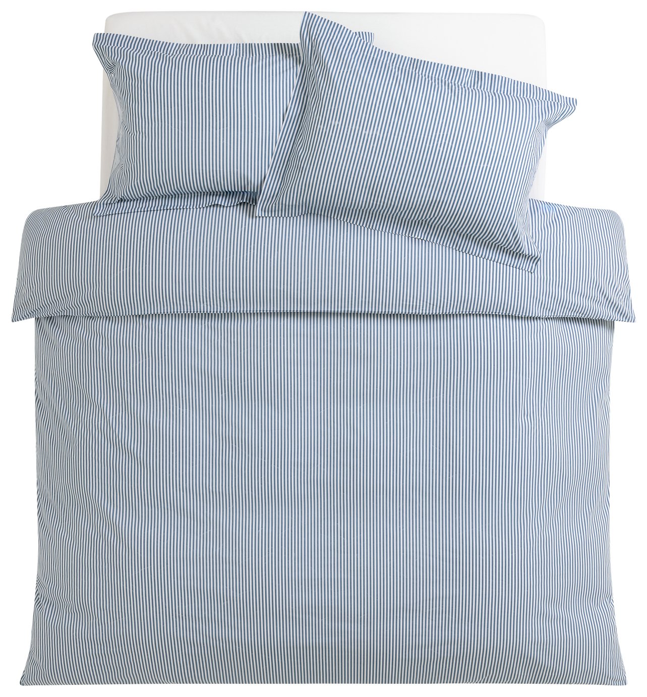 Habitat Cotton Oxford Edge Stripe Denim Bedding Set- Toddler