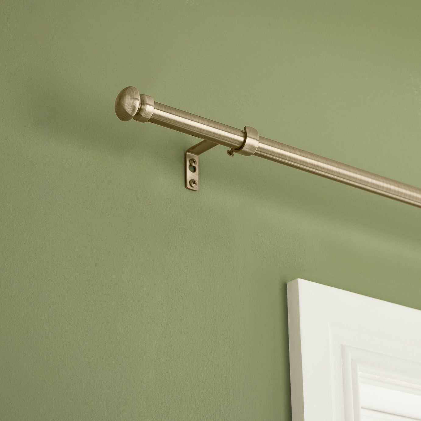 Argos Home Extendable Metal Cap Antique Brass Curtain Pole - 120 -210cm