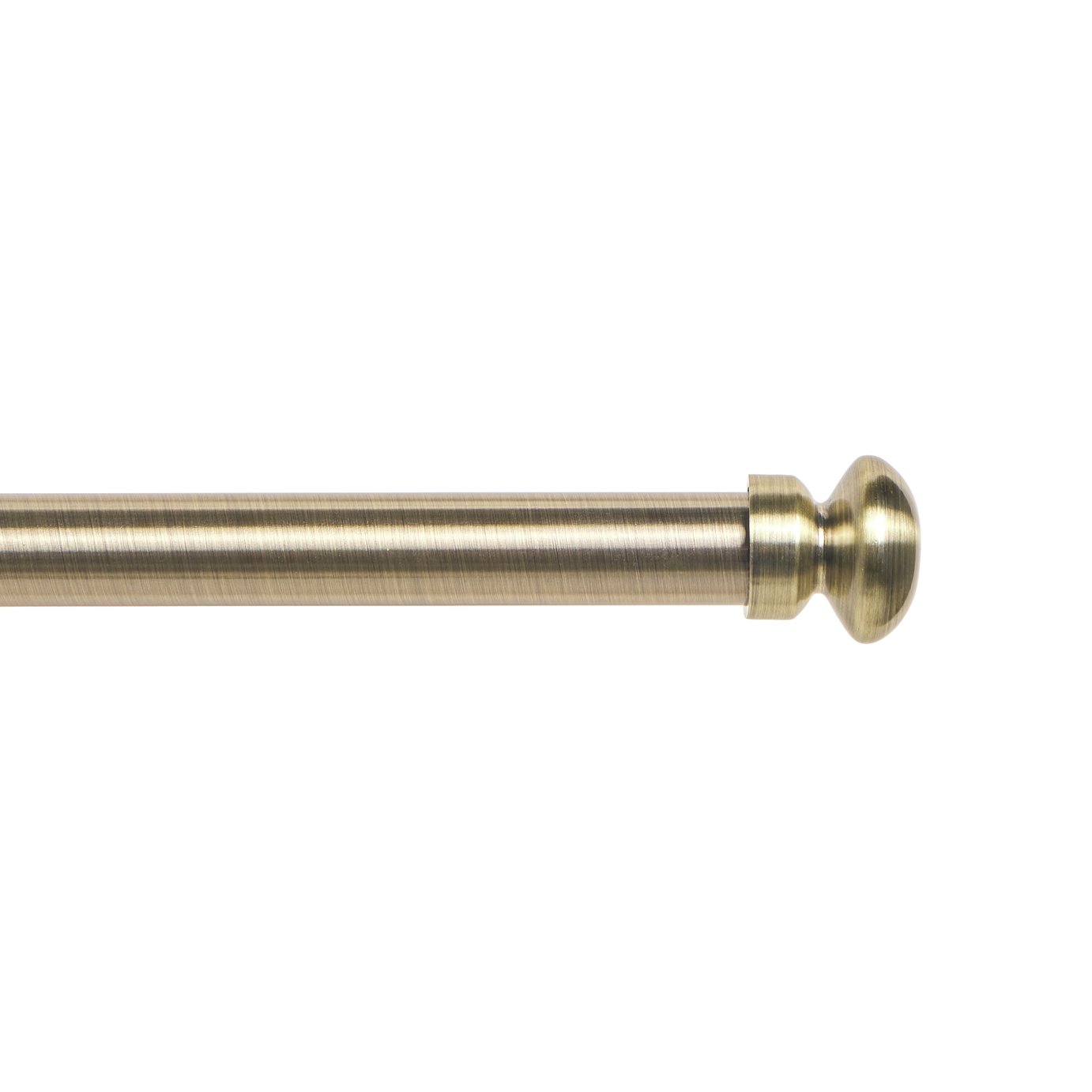 Argos Home Extendable Metal Cap Antique Brass Curtain Pole - 120 -210cm