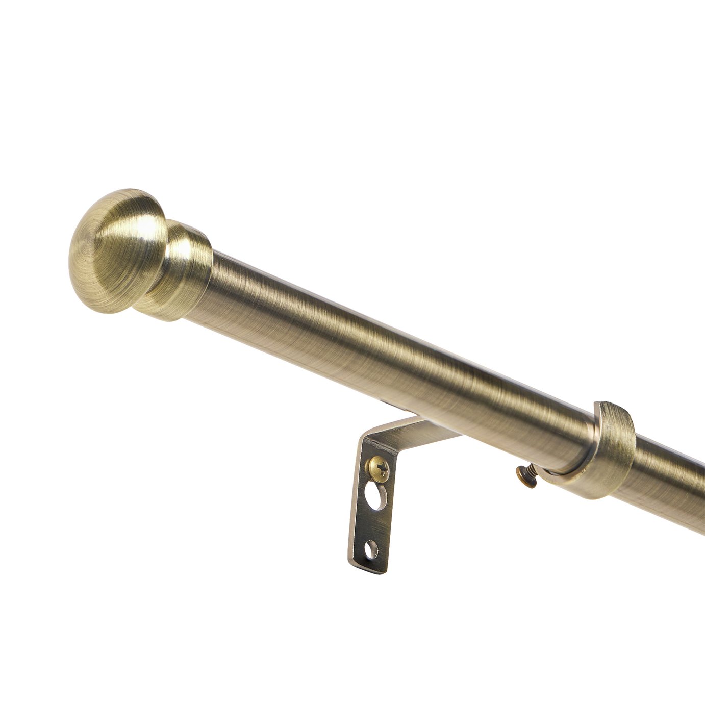 Argos Home Extendable Metal Cap Antique Brass Curtain Pole - 120 -210cm