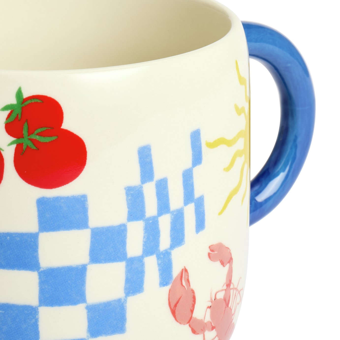 Argos Home Coastal Print Set of 2 Stoneware Mugs - Cream