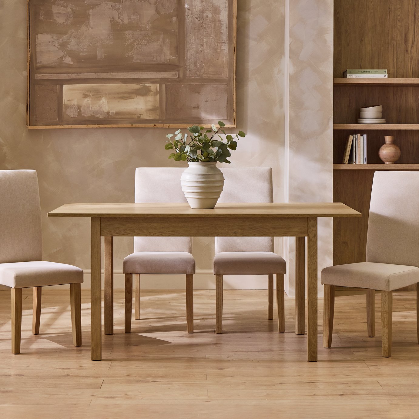 Argos Home Sendi Extend Wood Effect 6-8 Dining Table - Natural ...