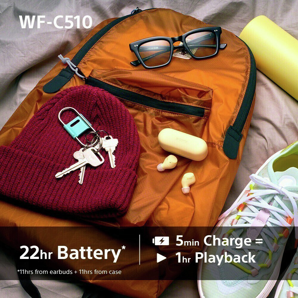 Sony WF-C510 True Wireless Earbuds - Yellow