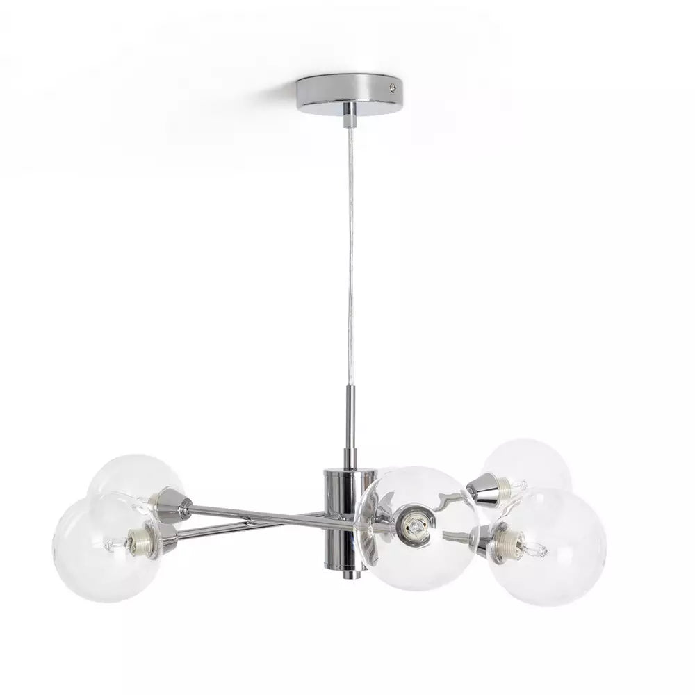 Habitat Sputnik Glass 6 Light Pendant Light - Chrome