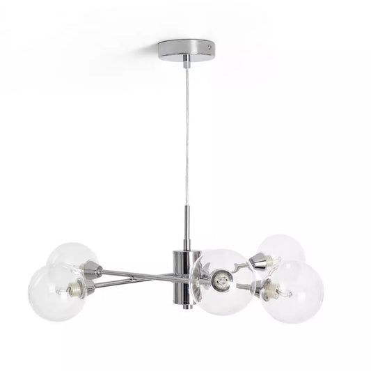 Habitat Sputnik Glass 6 Light Pendant Light - Chrome