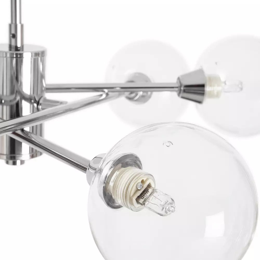 Habitat Sputnik Glass 6 Light Pendant Light - Chrome