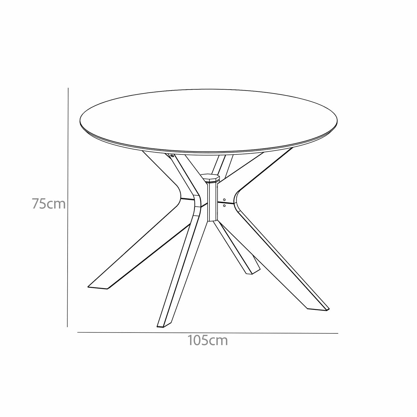 Furniture To Go Duncan 4 Seater Round Dining Table - Natural