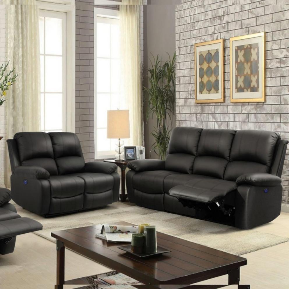 Electric Reclining Leather Sofa Set
