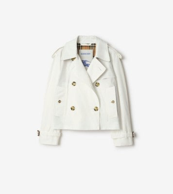Cropped Tropical Gabardine Mayfair Trench Jacket