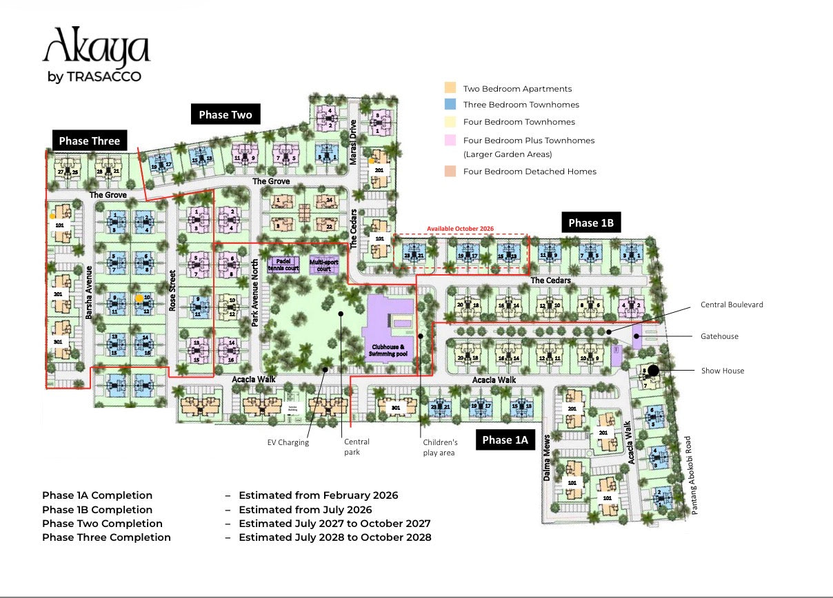 Akaya and Trassaco Park— Studio-1-2-3-4 Bedroom Modern Homes —Essential Amenities in Accra Ghana
