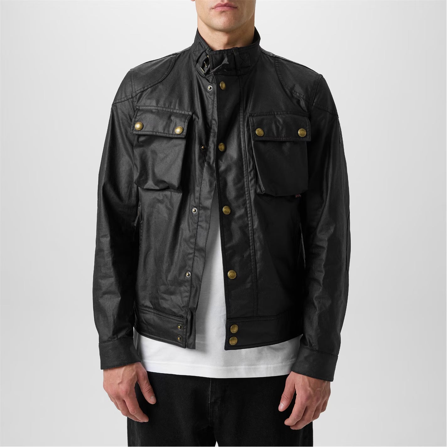 BELSTAFF Men's Racemaster Waxed Cotton Long Sleeve Funnel Neck Wax Jacket