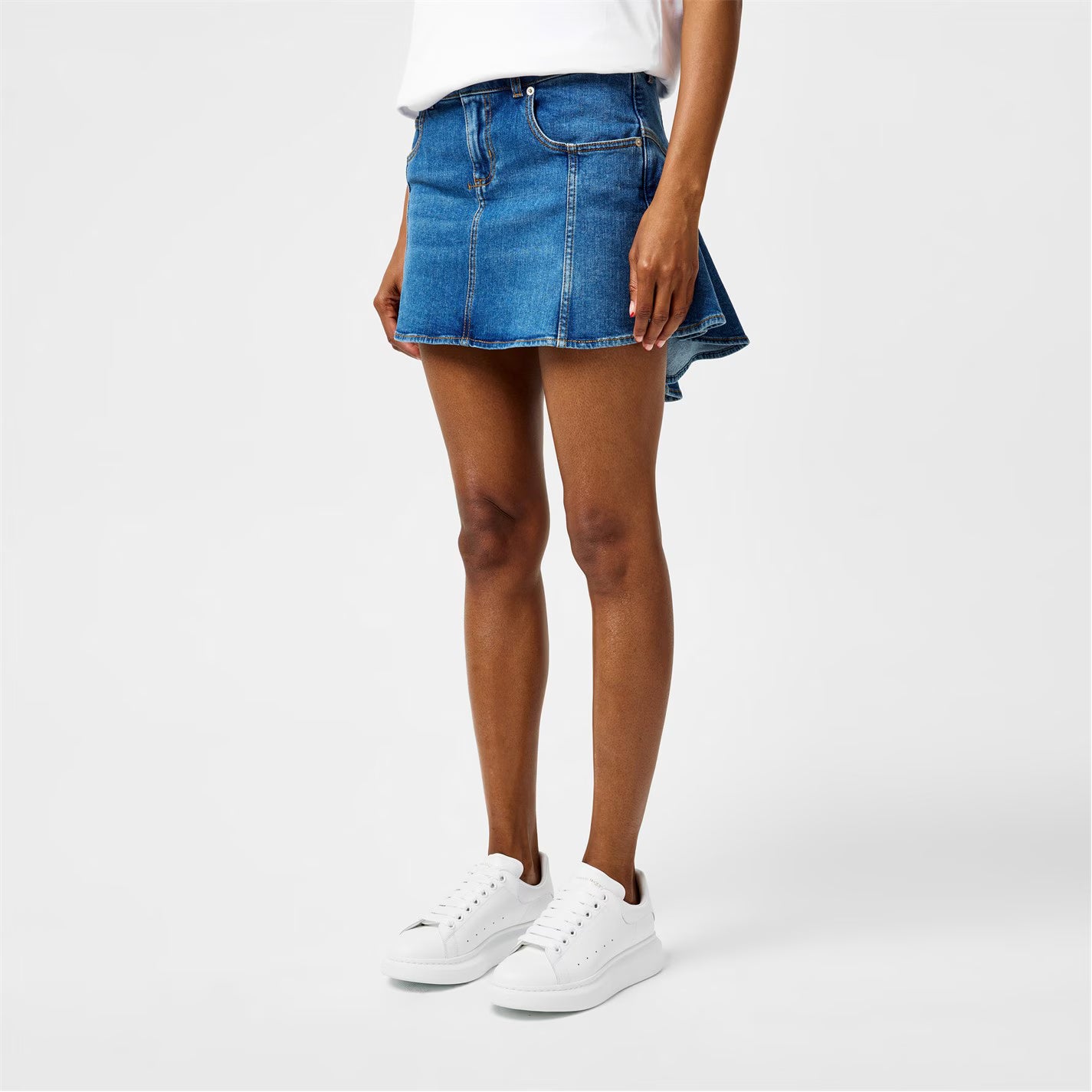 Women's Logo Print Leather Oversized Trainers