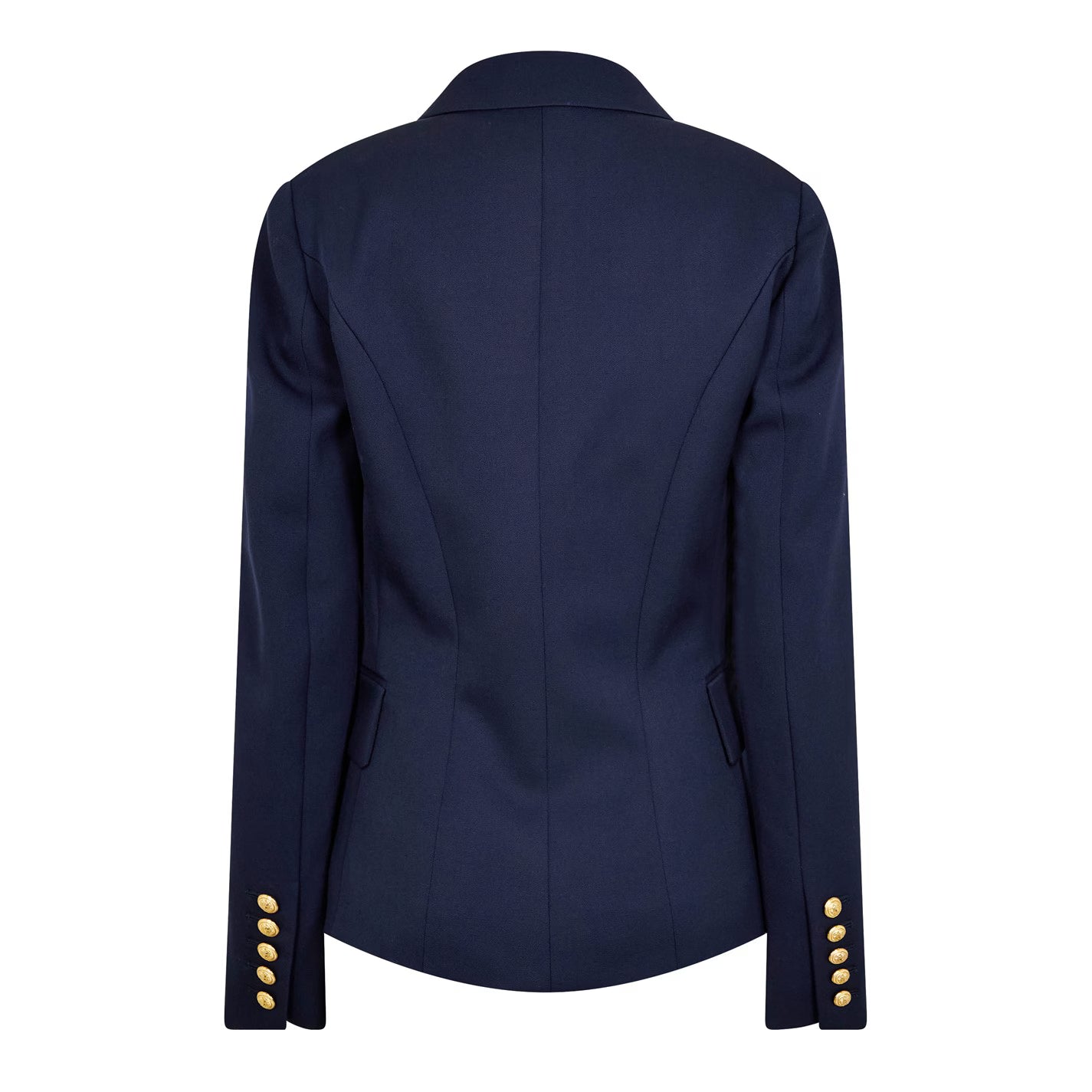 Women's Double Breasted Wool Long Sleeve Gold-Tone Button Blazer