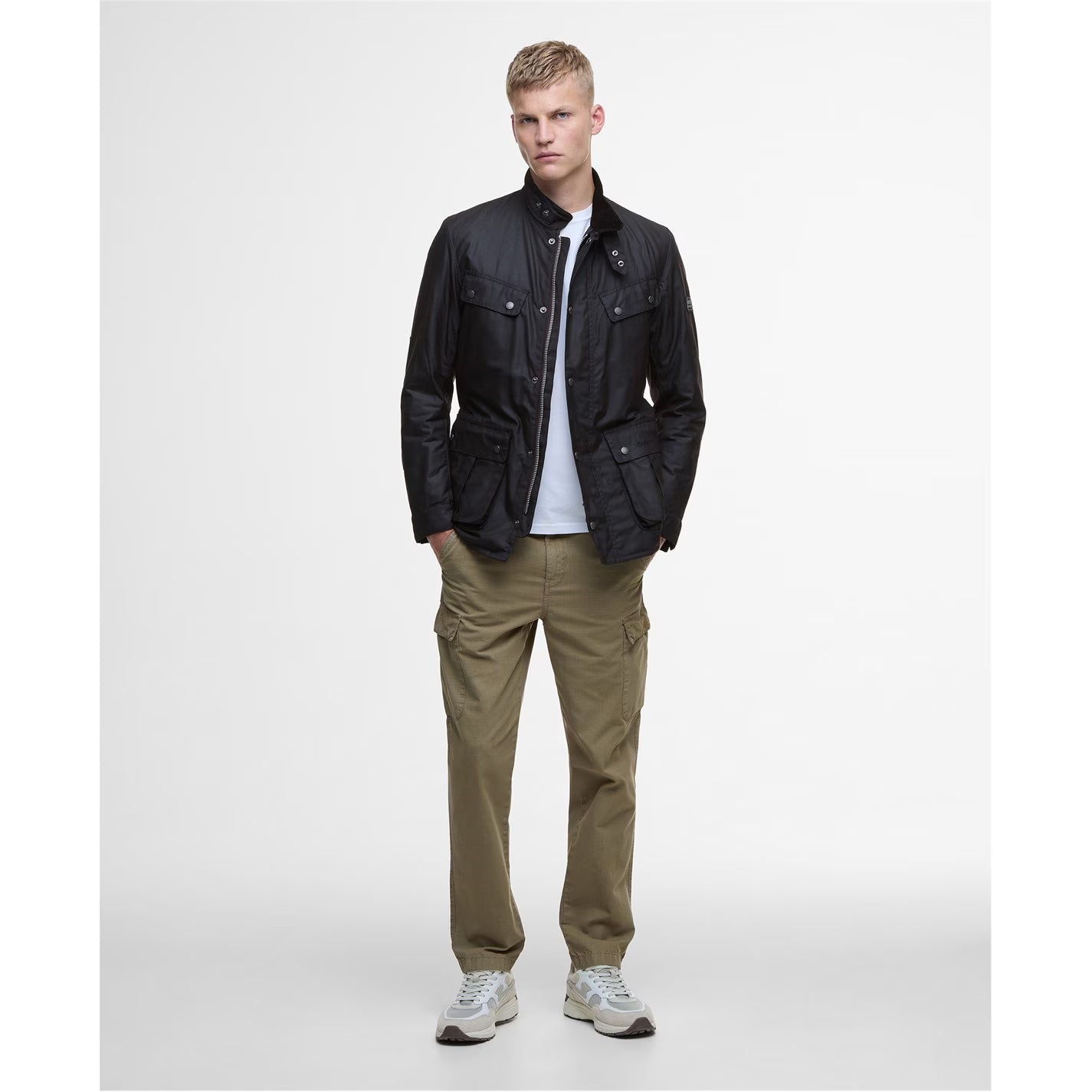 Barbour International Men's Duke Water Resistant Windproof Cotton Long Sleeve Wax Jacket