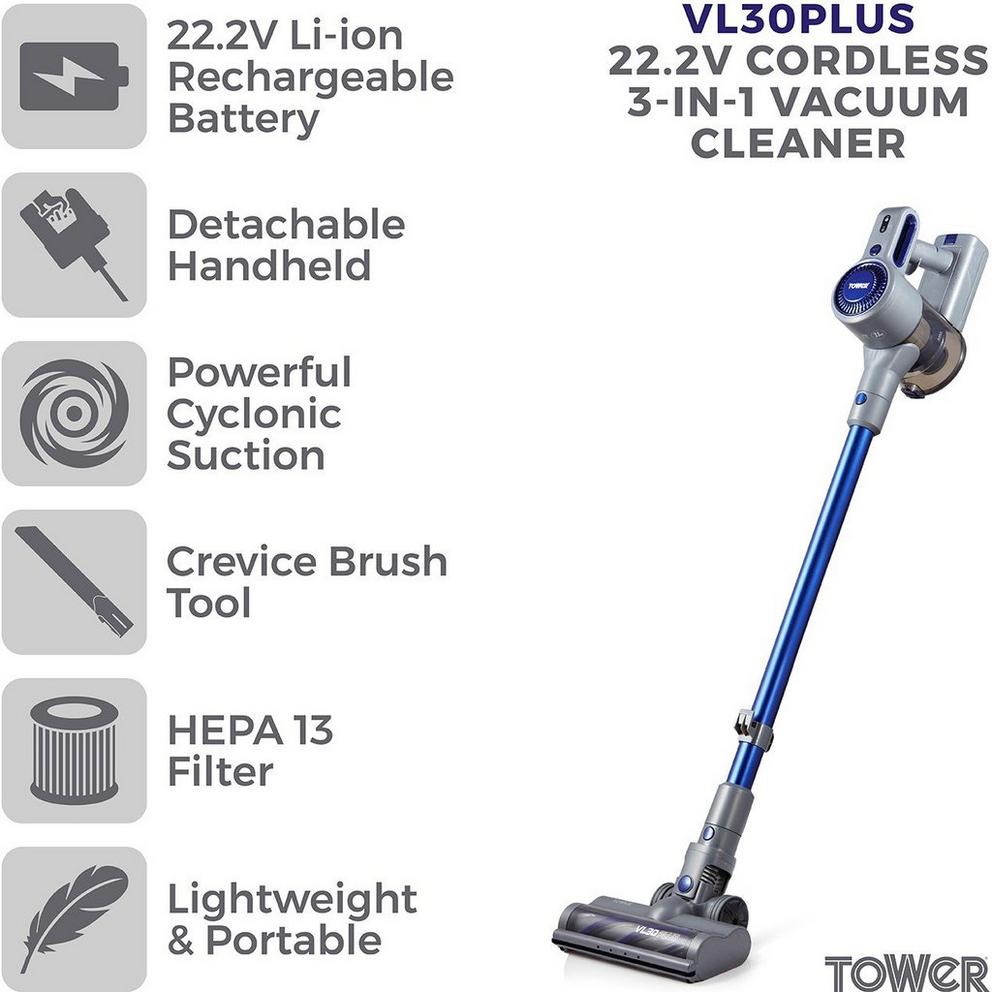 VL30 Plus 22.2V Cordless 3-IN-1 DC Vacuum Cleaner