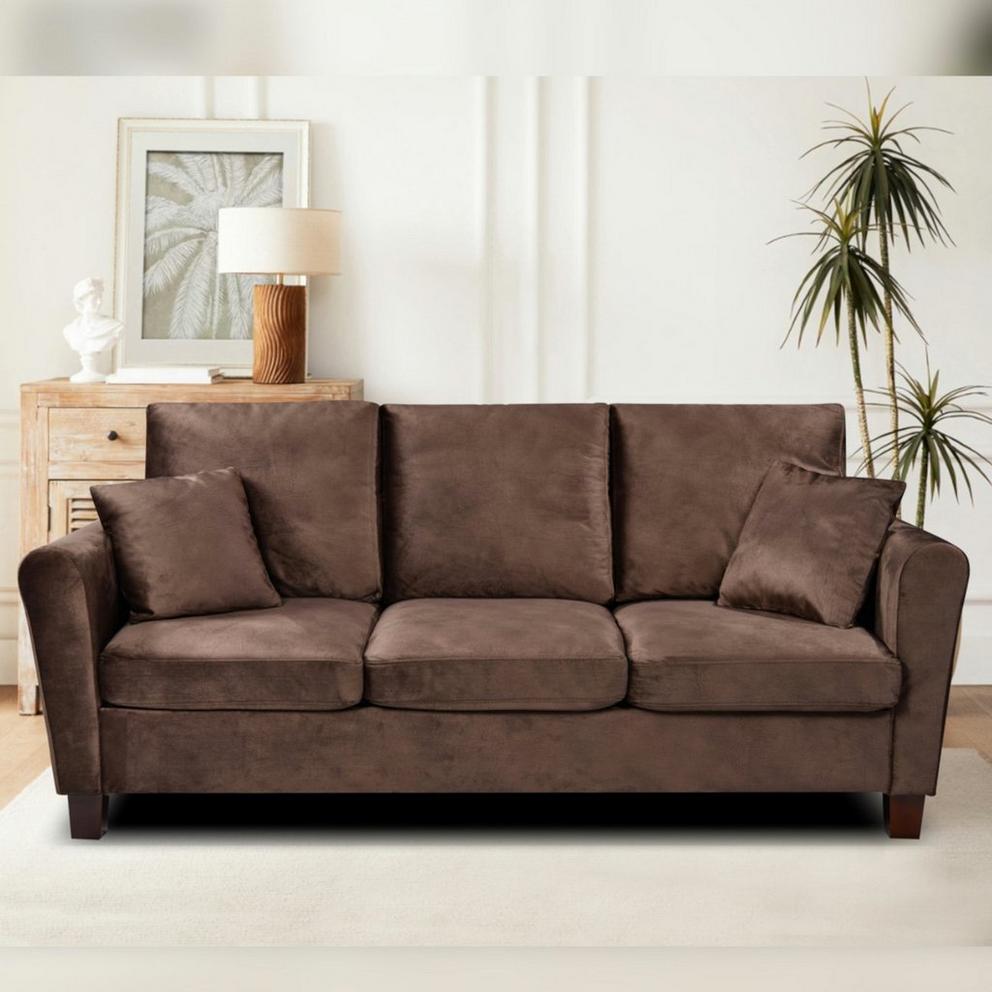 Plush Fabric Sofa Set