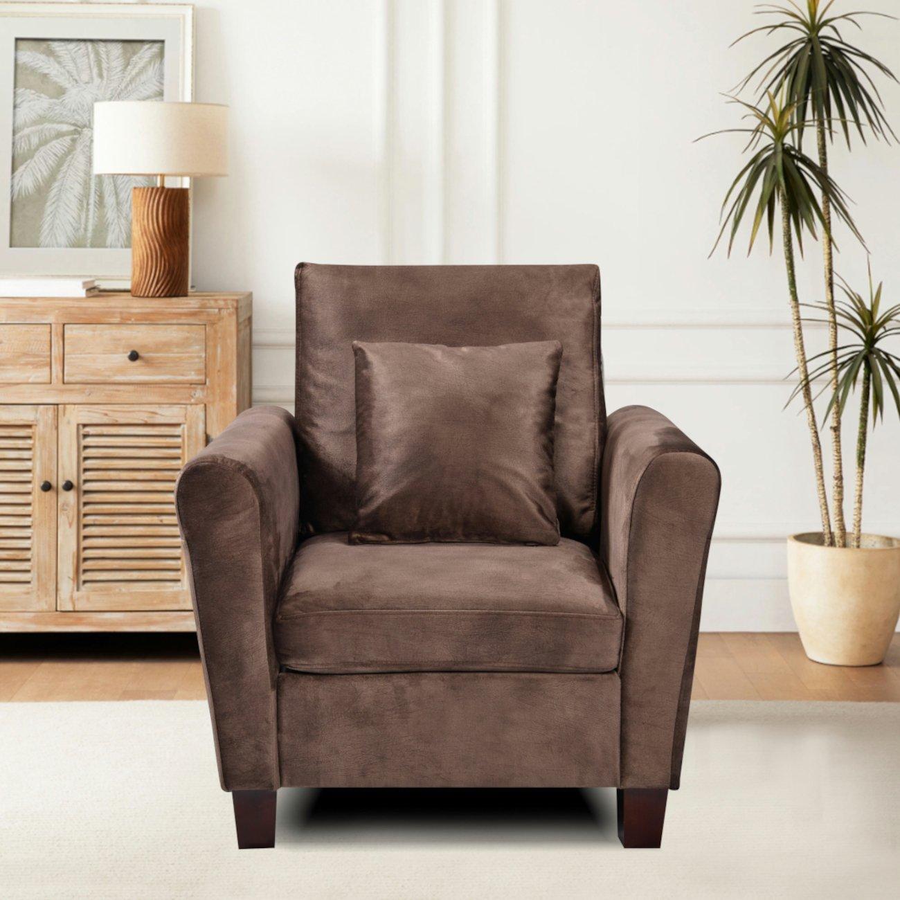 Plush Fabric Sofa Set