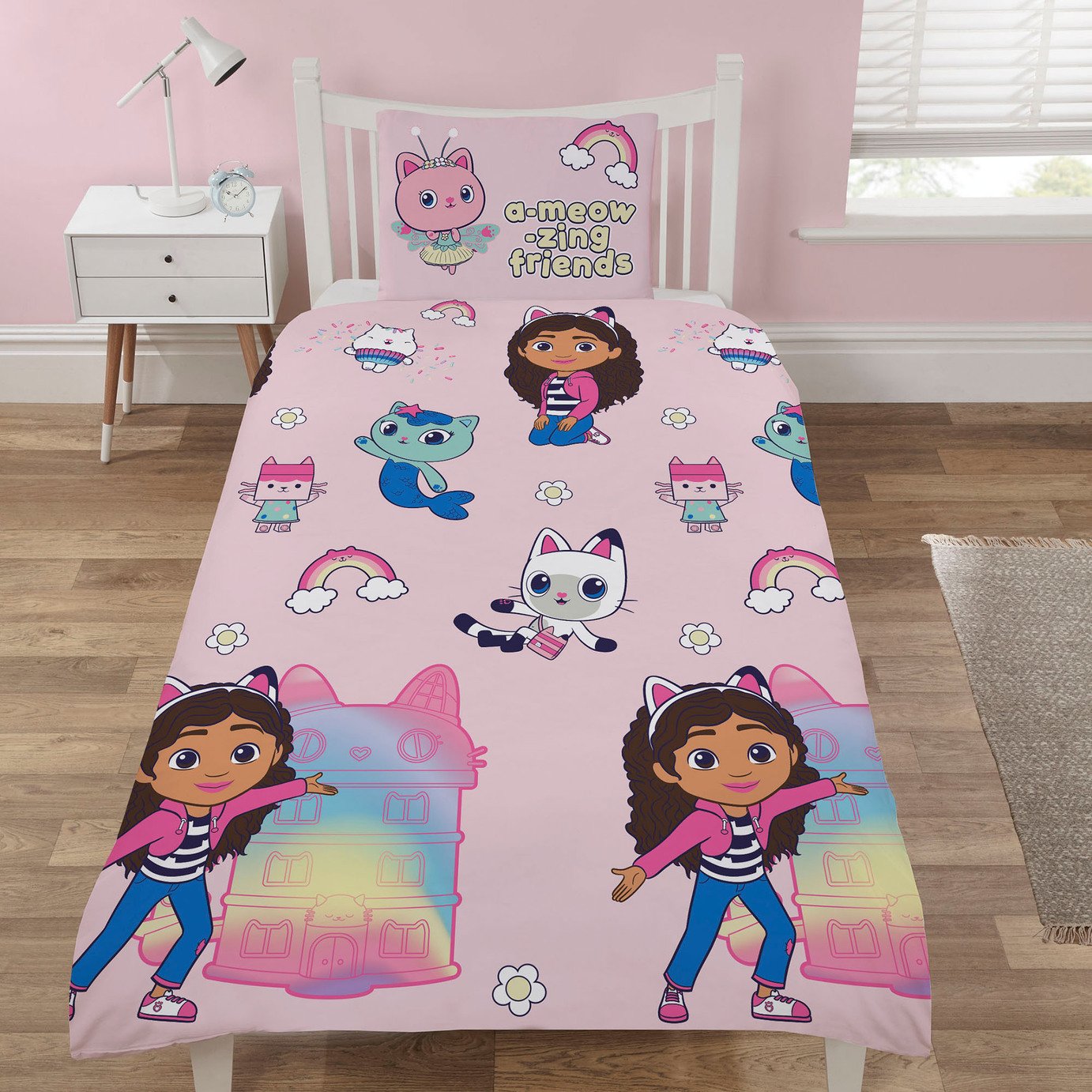Gabby's Dollhouse Kids Pink Bedding Set - Single