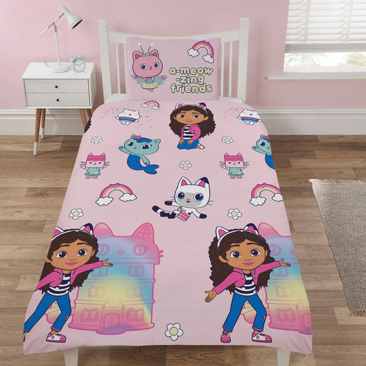 Gabby's Dollhouse Kids Pink Bedding Set - Single