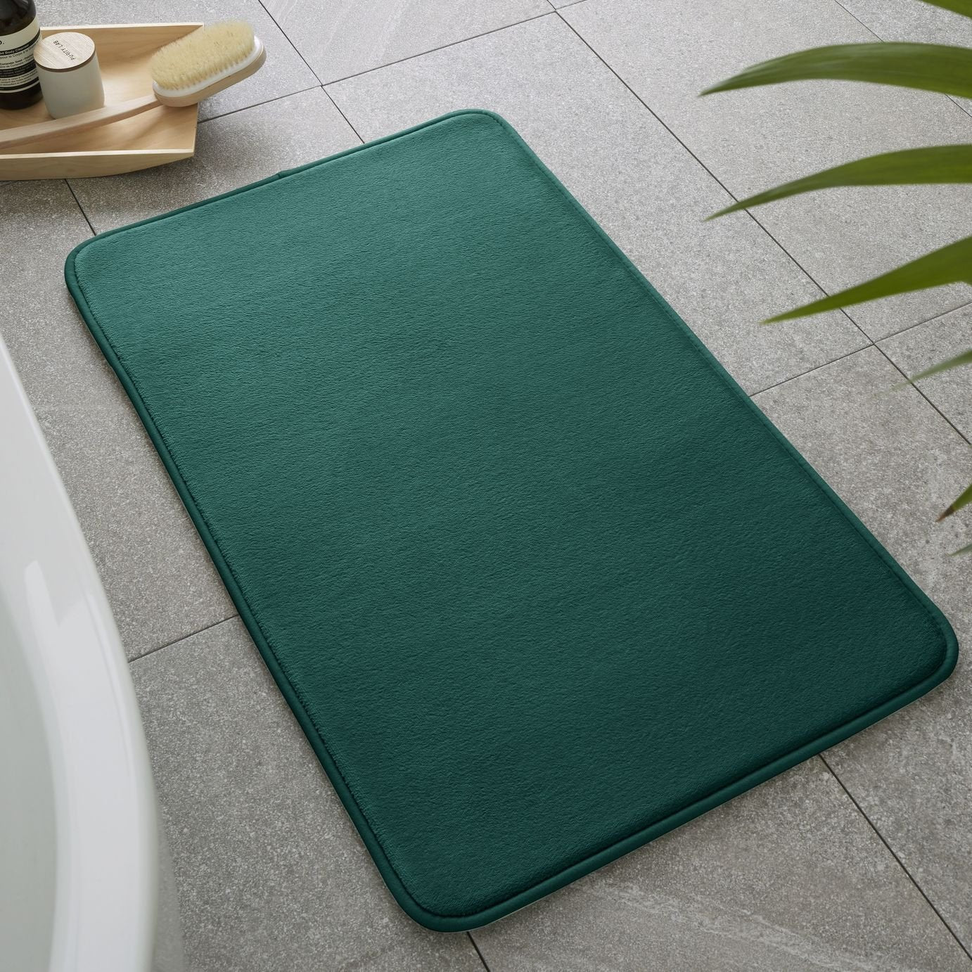 Catherine Lansfield Green Memory Foam Bath Mat - 50x80cm