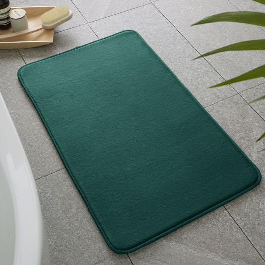 Catherine Lansfield Green Memory Foam Bath Mat - 50x80cm