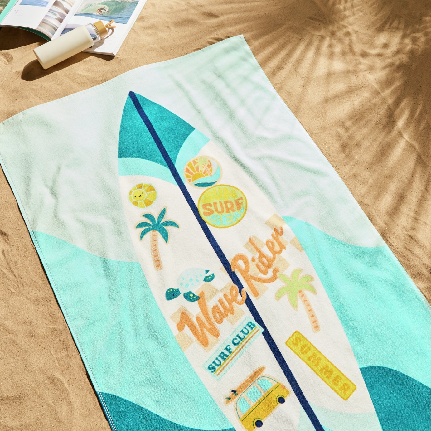 Argos Home Surfboard Novelty Beach Towel - Teal