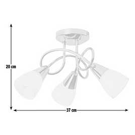 Argos Home Curico 3 Light Glass Opal Ceiling Light - Chrome