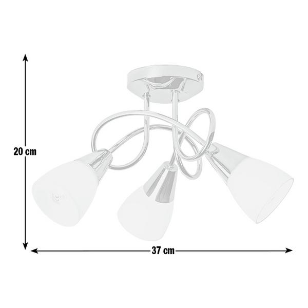 Argos Home Curico 3 Light Glass Opal Ceiling Light - Chrome