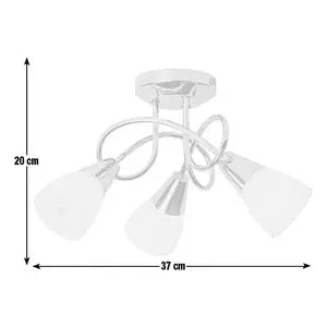 Argos Home Curico 3 Light Glass Opal Ceiling Light - Chrome