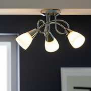 Argos Home Curico 3 Light Glass Opal Ceiling Light - Chrome
