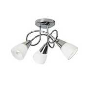 Argos Home Curico 3 Light Glass Opal Ceiling Light - Chrome