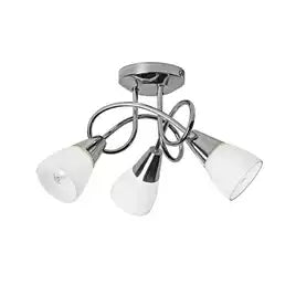 Argos Home Curico 3 Light Glass Opal Ceiling Light - Chrome
