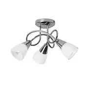 Argos Home Curico 3 Light Glass Opal Ceiling Light - Chrome