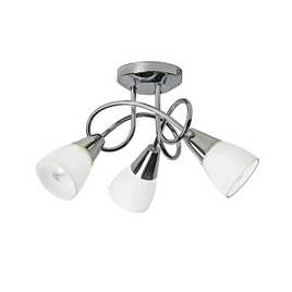 Argos Home Curico 3 Light Glass Opal Ceiling Light - Chrome