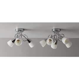 Argos Home Curico 3 Light Glass Opal Ceiling Light - Chrome