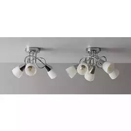 Argos Home Curico 3 Light Glass Opal Ceiling Light - Chrome