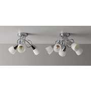 Argos Home Curico 3 Light Glass Opal Ceiling Light - Chrome