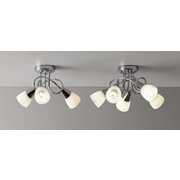 Argos Home Curico 3 Light Glass Opal Ceiling Light - Chrome