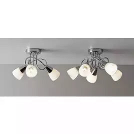 Argos Home Curico 3 Light Glass Opal Ceiling Light - Chrome