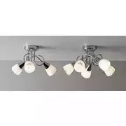 Argos Home Curico 3 Light Glass Opal Ceiling Light - Chrome