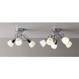Argos Home Curico 3 Light Glass Opal Ceiling Light - Chrome