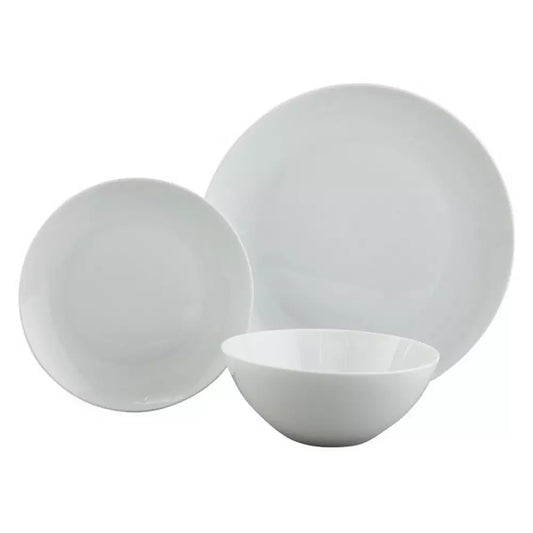 Argos Home Coupe 12 Piece Porcelain Dinner Set - Super White