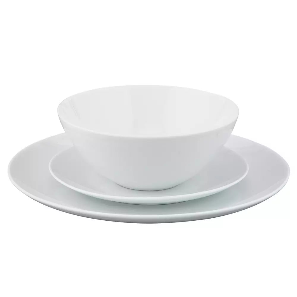 Argos Home Coupe 12 Piece Porcelain Dinner Set - Super White