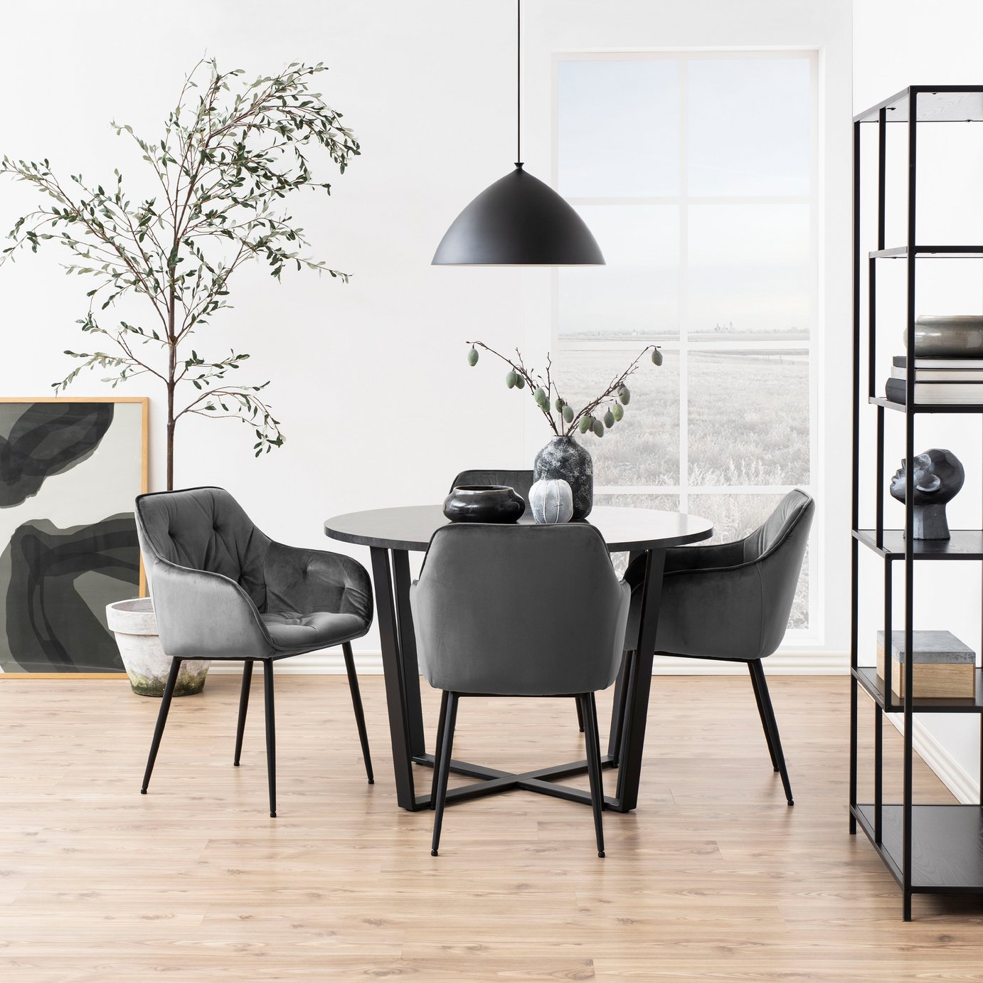 Furniture To Go Amble 4 Seater Round Dining Table - Black